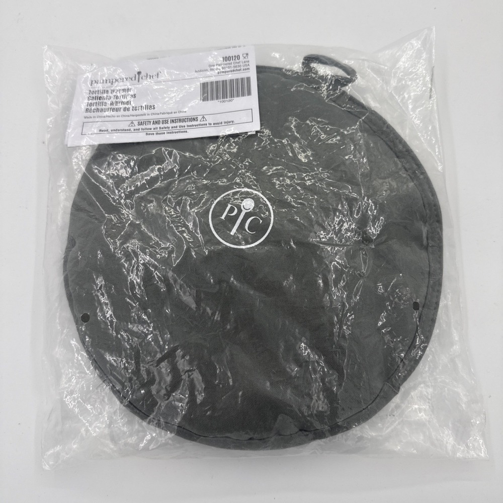 Pampered Chef Gray Fabric Tortilla Warmer Model 100120
